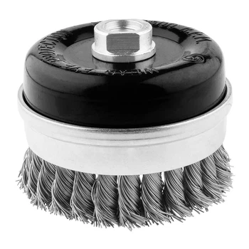 Дротяна щітка фронтальна NEO Tools  100 мм x M14 INOX 57-587 (5906692011315)