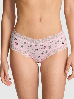 Трусики бразилиана женские хлопковые Victoria's Secret 4197-53 RGD(Pink Tulip Tattoo Print) L Розовые (3001808657561)