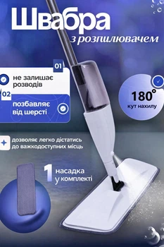 Швабра для пола с распылителем для пола и ковра с насадкой Microfibre