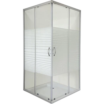 Душова кабіна BRAVO ODRA N90TS.Line 88x88x180 см, квадратна, без піддона, сатиновий профіль, скло з білою лінією 4 мм