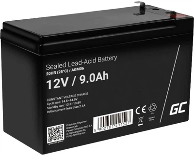 Акумуляторна батарея Green Cell 12V 9Ah AGM (85076000)