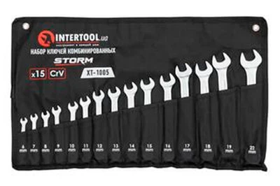 Набір рожково-накидних ключів Intertool 15 шт. (6-22 мм) Storm XT-1005 (XT-1005)