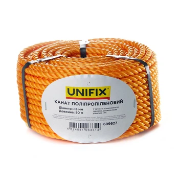 Канат полипропиленовый 8мм 50м UNIFIX
