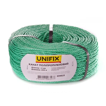 Канат полипропиленовый 4мм 200м UNIFIX