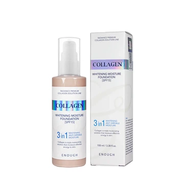 Тональный крем для лица осветляющий Enough 3 в 1 Сollagen Moisture Foundation SPF 15 100 мл, № 21 Песочно-бежевый