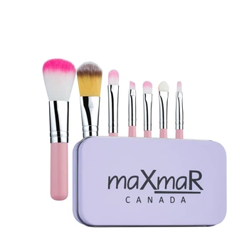 Набор кистей для макияжа MaXmaR 7 шт в металлическом футляре PINK MB-210