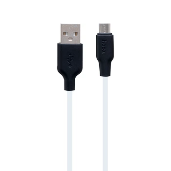 Кабель USB Hoco X21 Plus Silicone USB - Micro USB 1m Чорно-Білий