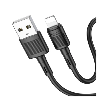 Кабель USB Hoco X83 USB - Lightning PVC материал, ток до 2.4A 1.0м/3.28ft для зарядки и передачи данных USB на Apple Black