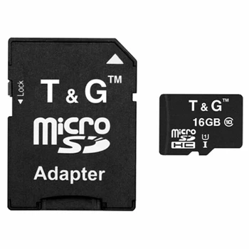 Карта памяти T&G MicroSDHC 16GB UHS-I Class 10 с адаптером черный для фото и видео камер смартфонов