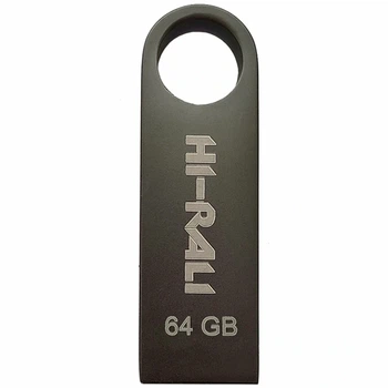 USB флешка 64Гб черный металл для хранения и переноса данных Hi-Rali Shuttle