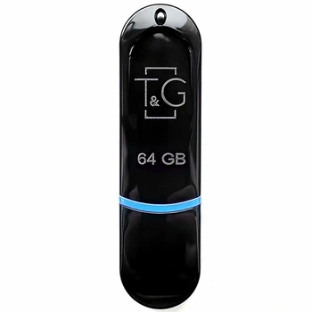 Флешка USB 64GB T&G Jet 012 черный для хранения и переноса данных пластиковый корпус USB-A 2.0