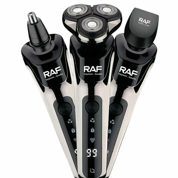 Аккумуляторная электробритва 3 в 1 3 Вт 600 мАч с USB черная RAF R.4043 для бритья стрижки и удаления волос в носу