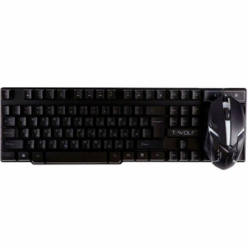 Клавиатура и мышь TWolf TF200 USB черный 104 клавиши ABS пластик с LED подсветкой для работы и игр