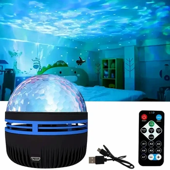Ночник-проектор LED Q6 STAR LIGHT черный с пультом USB многоцветная подсветка 8.7х7.8 см
