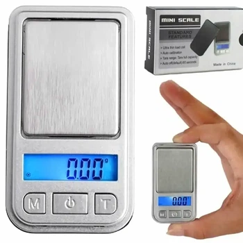 Карманные ювелирные весы 0,01 г до 200 г с ЖК-экраном модель ACS Min/398i цвет Серебристый