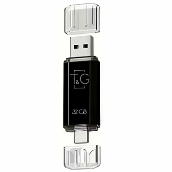 Флешка USB Flash Drive T&G 32GB USB Type C Черный для хранения и переноса данных