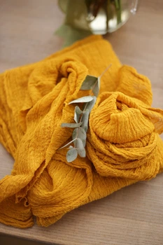 Марлевый раннер на стол ручного окрашивания VTILENE, Mustard, 60 см, 1 м
