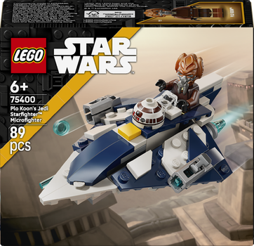 Klocki konstrukcyjne LEGO Star Wars Mikromyśliwiec Jedi Plo Koona 89 elementów (75400)