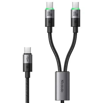 Кабель Mcdodo CA-6740 USB-C to USB-C Cable with LED 100W 1.5м Black