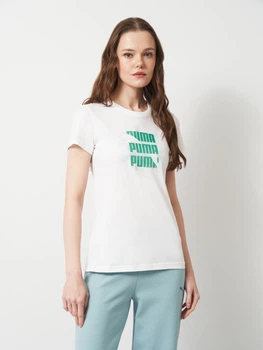 Футболка бавовняна жіноча Puma Graphics Logo Tee 69191002 M White (4069161675089)
