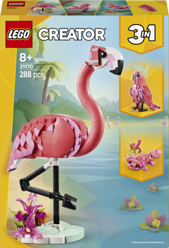 Zestaw klocków LEGO Creator 3 w 1 Dzikie zwierzęta: Różowy flaming 288 elementy (31170)