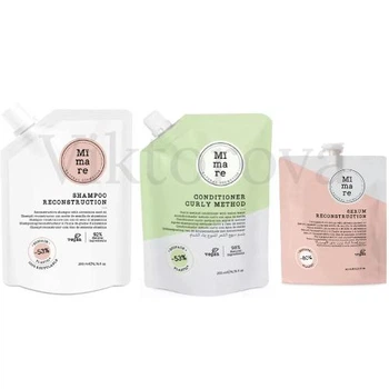 Набір для кучерявого волосся Mimare: Шампунь Mimare Reconstruction Shampoo 200 мл + Кондиціонер Mimare Curly Method Conditioner 200 мл + Серум Mimare Reconstruction Serum 40 мл