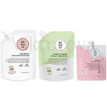 Набір для кучерявого волосся Mimare: Шампунь Mimare Reconstruction Shampoo 200 мл + Кондиціонер Mimare Curly Method Conditioner 200 мл + Серум для захисту кольору Mimare Color Care 40 мл