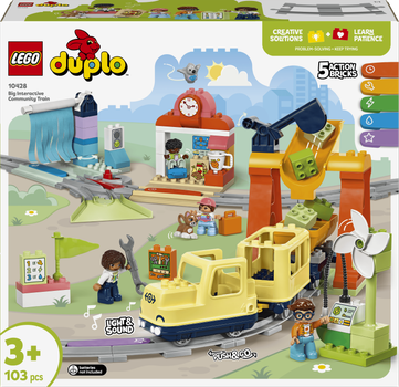 Zestaw klocków LEGO DUPLO Town Duży interaktywny pociąg miejski 103 elementy (10428)