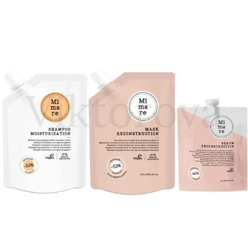 Набір для зволоження та відновлення волосся Mimare: Шампунь Mimare Moisturization Shampoo 200 мл + Маска Mimare Reconstruction Mask 200 мл + Серум Mimare Reconstruction Serum 40 мл