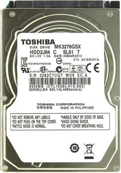 Накопитель HDD 2.5" SATA 320GB Toshiba 5400rpm 8MB (MK3276GSX) - Refurbished