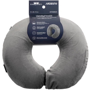 Подушка ортопедична Ardesto Сіра Sleepwell Travel Піна меморі для шиї 31х28х10 см (ART3128NGP)