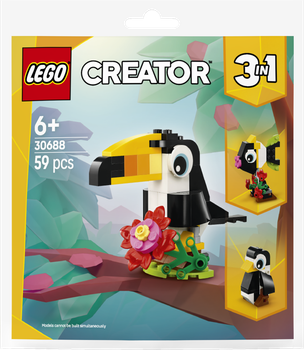 Zestaw klocków LEGO Creator 3 w 1 Tropikalny tukan 59 elementów (30688)