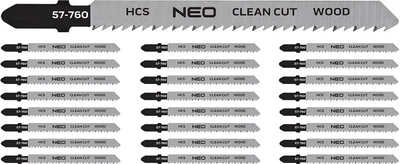 Набір полотен для лобзика NEO Tools 100 x 74 x 1.5 мм 10TPI HCS, Т-подібна ручка, 25 шт. 57-760-25 (5906692012183)