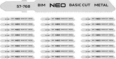 Набір полотен для лобзика NEO Tools 75 x 8 x 1 мм 21TPI, BIM, Т-подібна ручка, 25 шт. 57-768-25 (5906692012275)