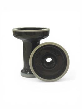 Чаша для кальяна Overcup Puff Black 9см из глины черная фанел