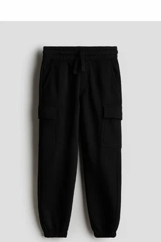 Подростковые спортивные штаны карго джогеры H&M для мальчика черный 146 см 1236476 (4821000406632)