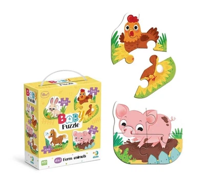 Пазли 4 в 1 "Baby Puzzle. Свійські тварини", 3-4 елементи 300686 DoDo