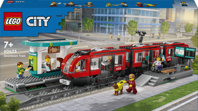 Zestaw klocków LEGO City Tramwaj miejski ze stacją 811 elementów (60423)