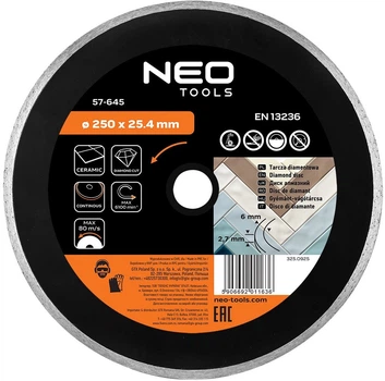 Диск алмазний Neo Tools 250 x 25.4 мм (5906692011636)