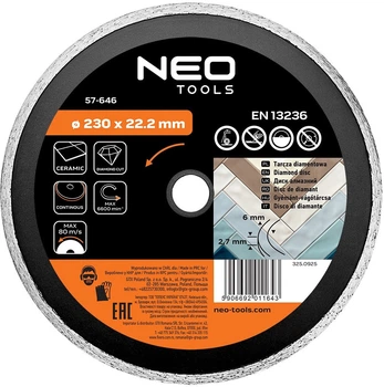 Диск алмазний Neo Tools 230 x 22.2 мм (5906692011643)