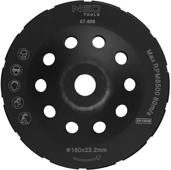 Диск алмазний Neo Tools шліфувальний 180 x 22.2 x 5 мм (5906692012794)