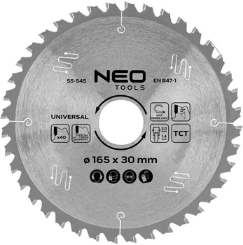 Диск побідитовий Neo Tools для пилки 165 x 30 мм (5906692003976)
