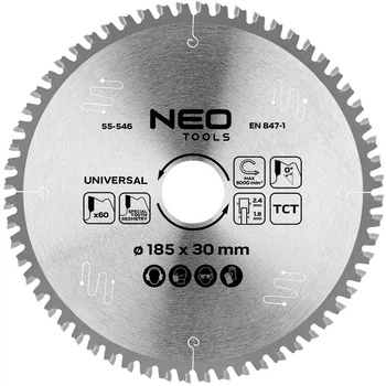 Диск побідитовий Neo Tools для пилки 185 x 30 мм (5906692003983)