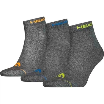 Носки Head QUARTER 3P UNISEX темно-серо-желто-сине-оранжевые (3 пары) 35-38 761011001-002