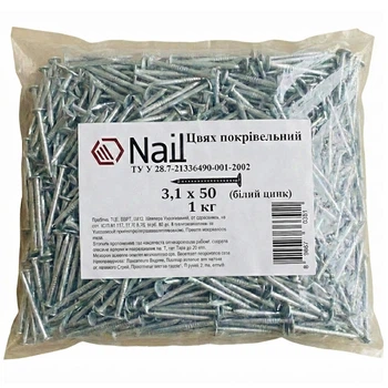 Цвяхи 3,1х50 покрівельні, DIN 1160 цинк (уп.1кг) Nail (405324)