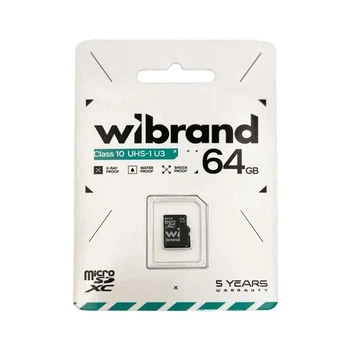 Карта памяти Micro SD 64Gb Wibrand Class 10 без адаптера (UHS-1 U3)