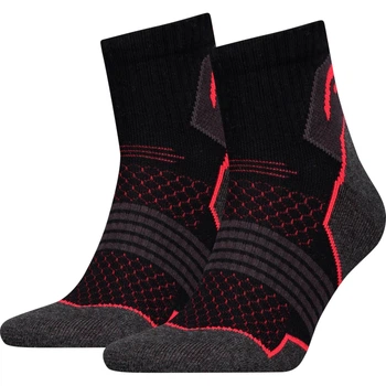Носки Head HIKING QUARTER 2PPK UNISEX черно-серо-красные (2 пары) 35-38 781002001-232