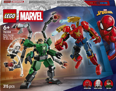 Zestaw klocków LEGO Super Heroes Marvel Bitwa mechów: Spider-Man kontra Doc Ock 315 elementów (76338)