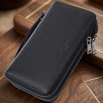 Чоловічий шкіряний клатч для карток купюр та документів ST Leather bg226fash84 Чорний