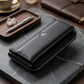 Женский кожаный клатч для карт купюр и документов ST Leather bg192fash92 Черный